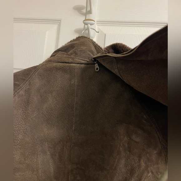Premier Vintage Women's Suede Leather Utility Jacket in Brown - Picture 8 of 11